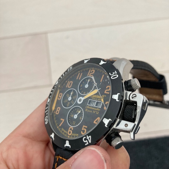 Ingersoll Automatic Men's watch - Bison No. 12 black/orange IN2803-JK - Picture 6 of 10